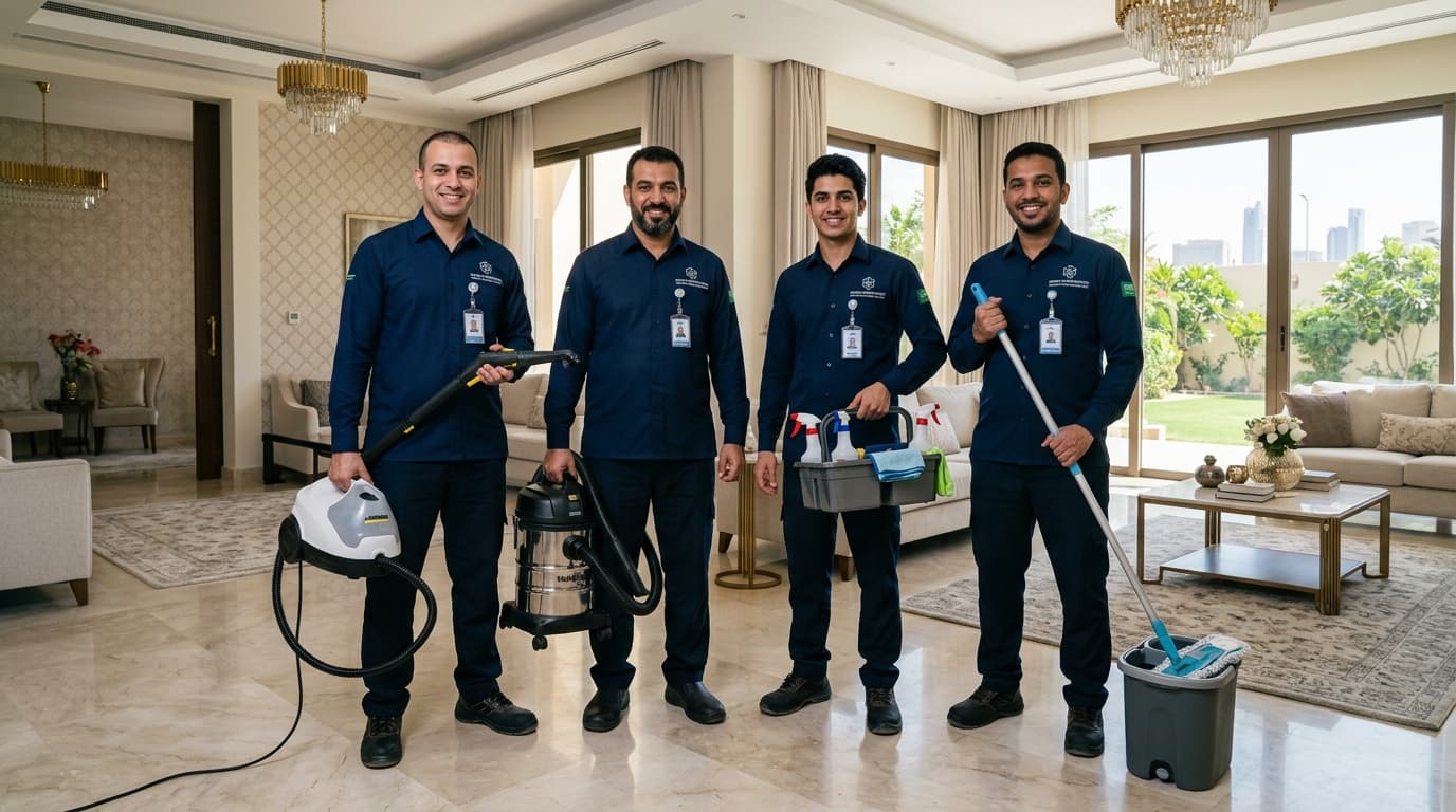 فريق عمل لمسه العناية بالدار بالرياض